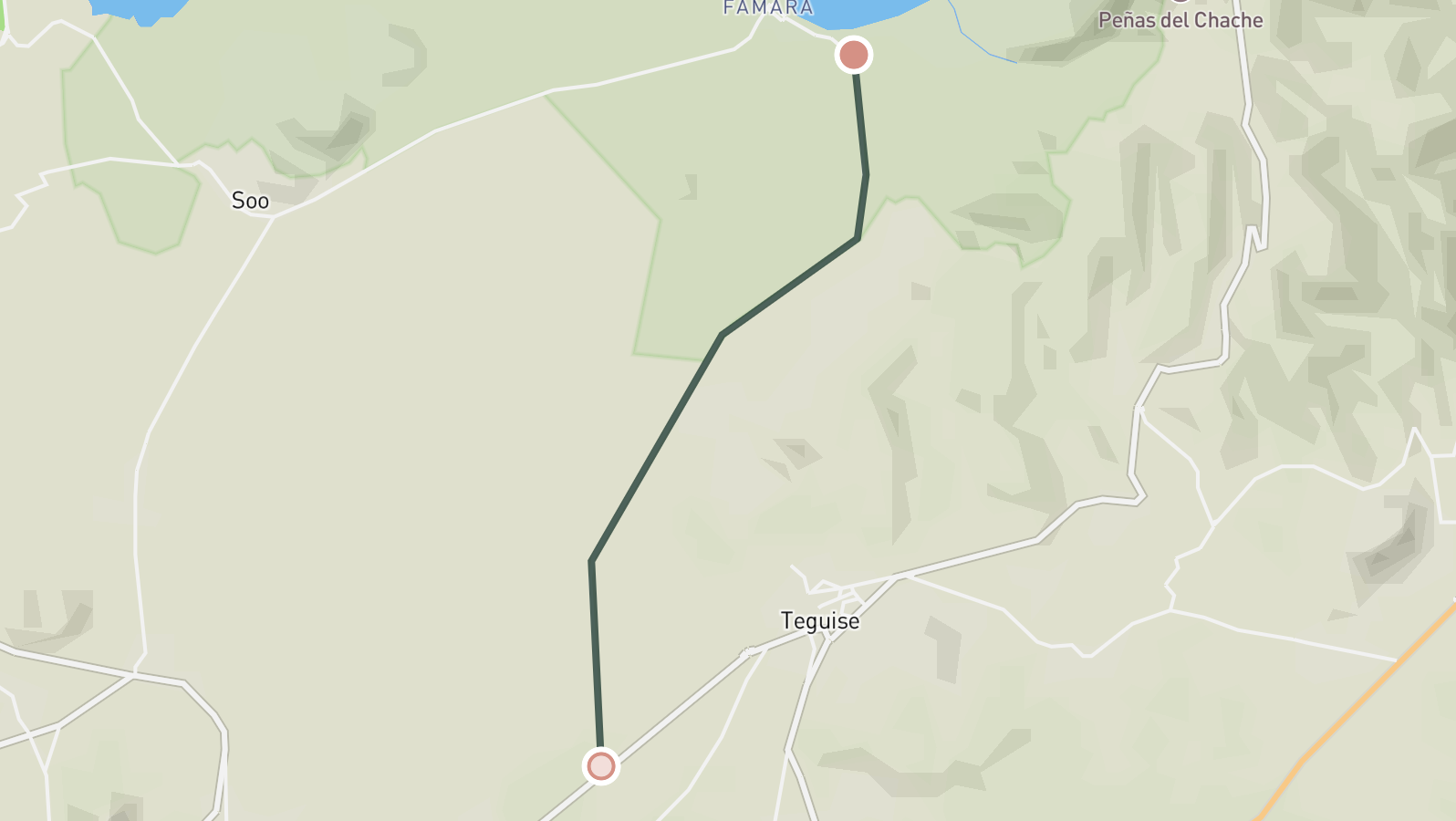Famara Map Famara (8.7 km, 2.3% avg, 200m) — Cycling Climb in Lanzarote, Spain ...