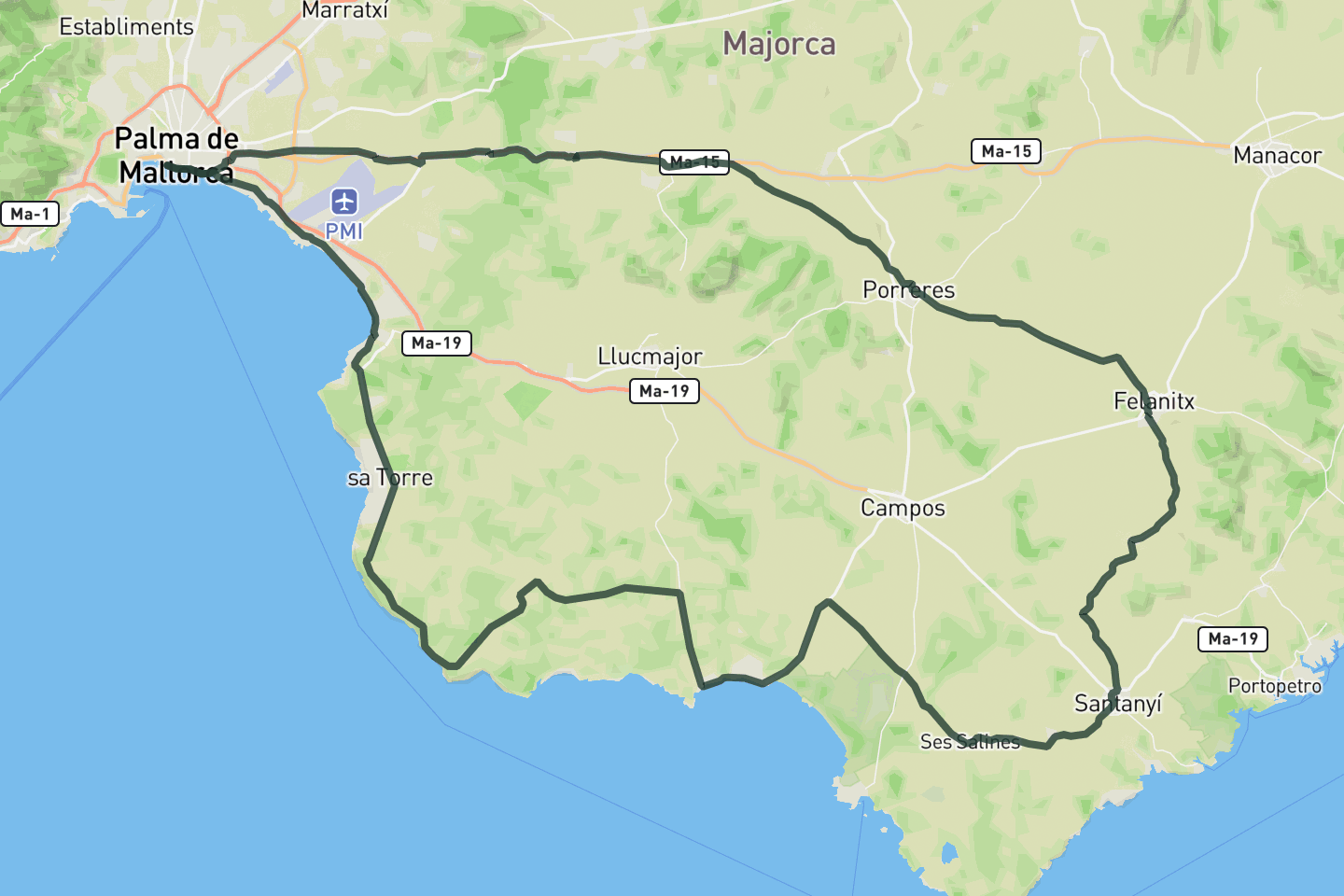 Big loop East - Road Cycling Route in Mallorca, Spain - The Ride Atlas