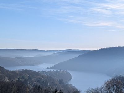 Rursee - Steckenborn climb. View on Rursee. 