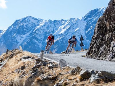 descending down the mountain in bormio