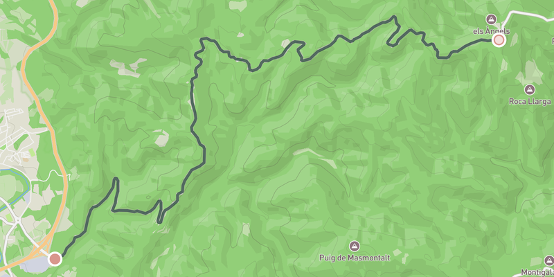 Els Àngels elevation profile