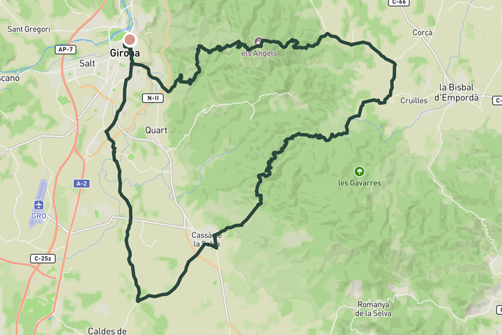 Els Angels - Hicanpie loop route map