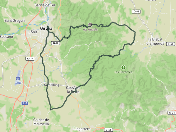 Els Angels - Hicanpie loop route map