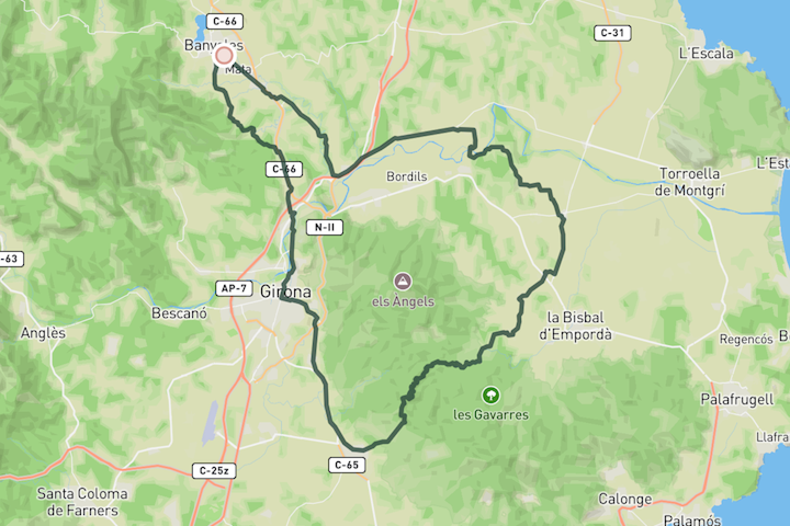 cycling map for From Banyoles to Santa Pellaia