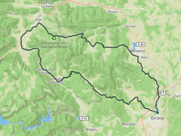 Girona - Olot Loop route map