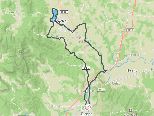 Lake of Banyoles route map