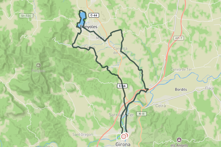 Lake of Banyoles route map