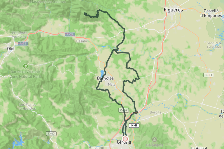 Mare De Déu Del Mont loop route map