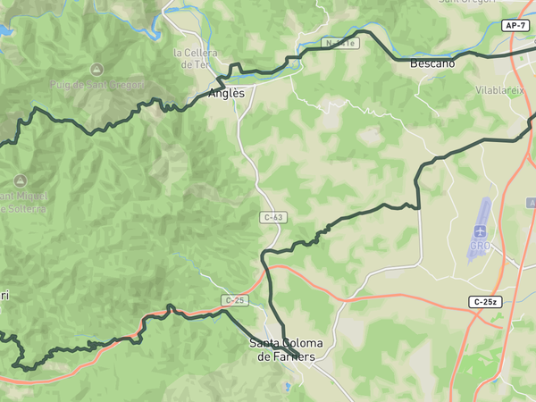 Osor Road loop route map