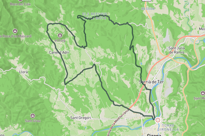 cycling map for Road ride El Puig d'Adri