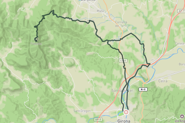 cycling map for Rocacorba