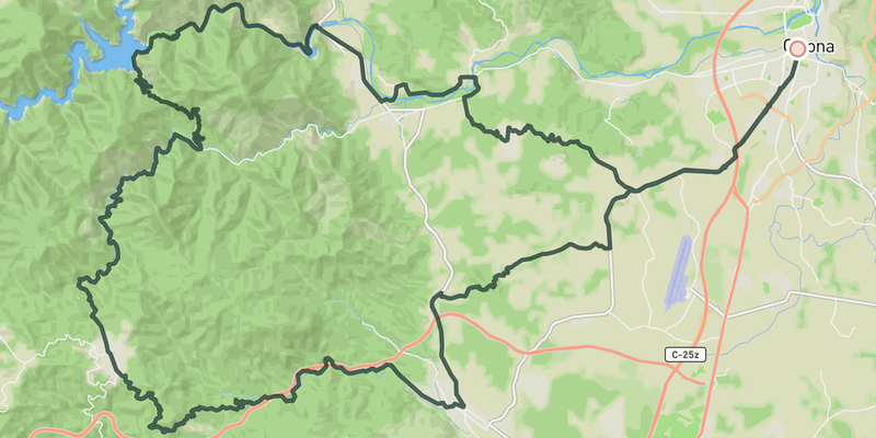 Susqueda Reservoir loop route preview