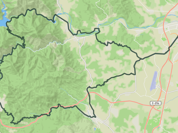 Susqueda Reservoir loop route map