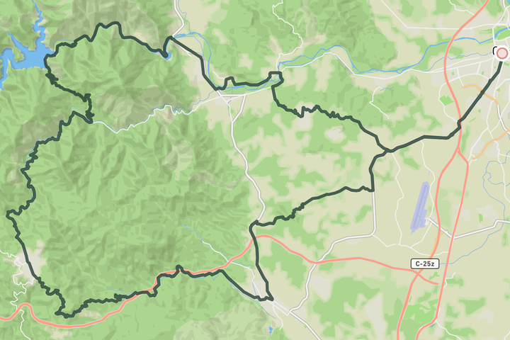 cycling map for Susqueda Reservoir loop