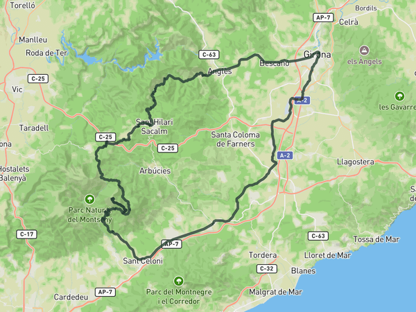 Turó de l’Home - Montseny Natural Park route map