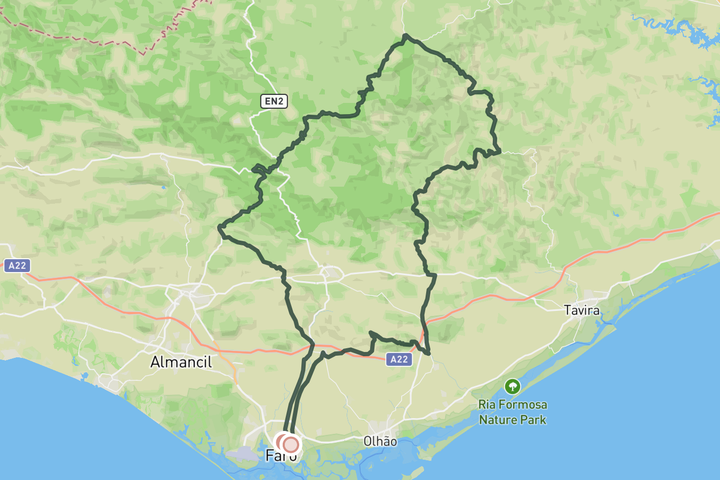 cycling map for Algarve Mediofondo
