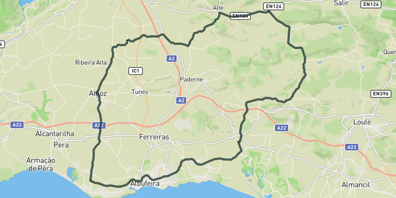 Barrocal Loop route preview