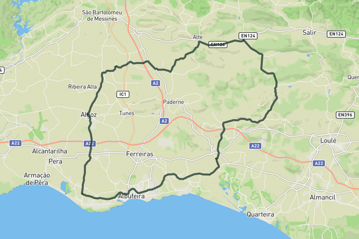 cycling map for Barrocal Loop