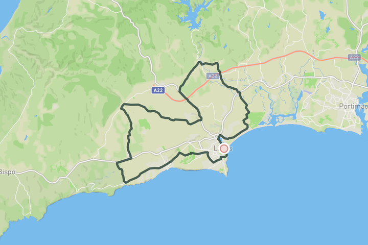 cycling map for Lagos Coffee Ride