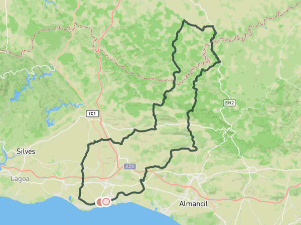 Over the Barrocal and back route map