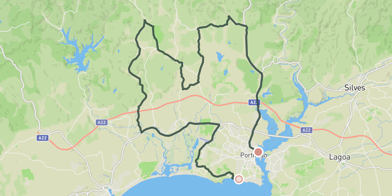 Portimão Coffee Ride route preview