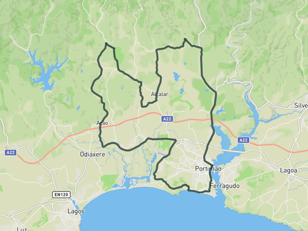 Portimão Coffee Ride route map