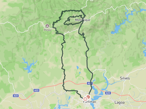 Serra de Monchique route map