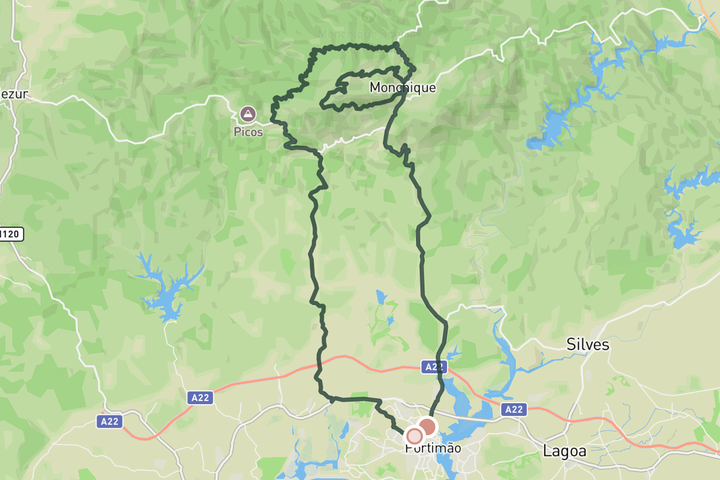 cycling map for Serra de Monchique