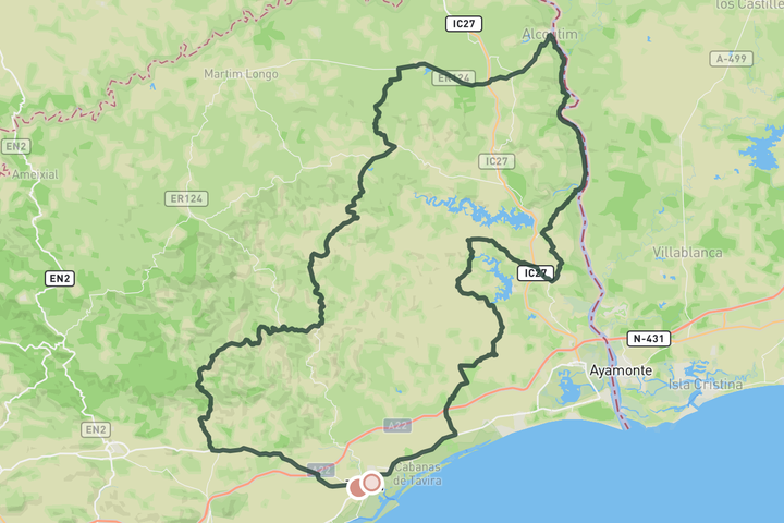 cycling map for Tavaria Uplands & Border Ride