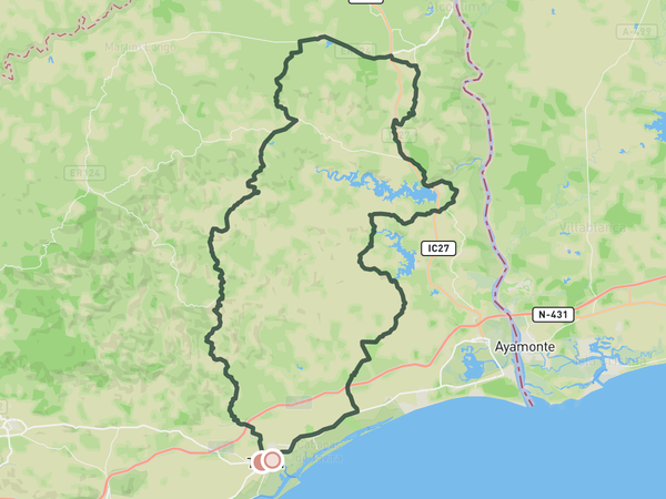 Tavira uplands route map