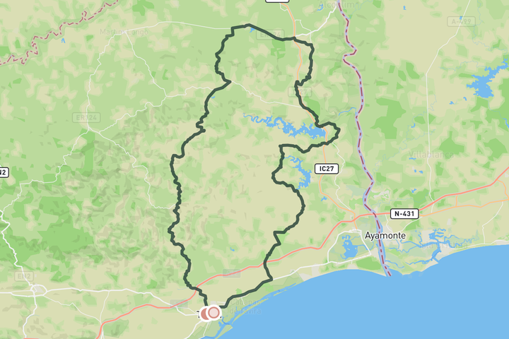 Tavira uplands route map