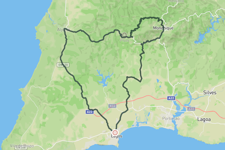 cycling map for Through the Serra and Back