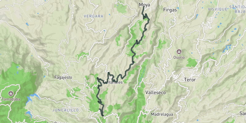 Alto de Los Moriscos from Moya elevation profile