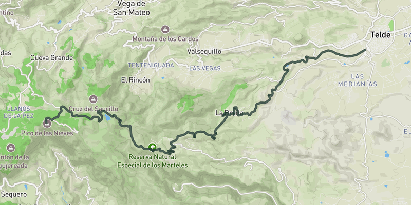 Pico de las Nieves from Telde via Lomo Magullo elevation profile