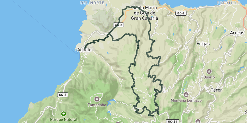 Alto de Los Moriscos ride route preview