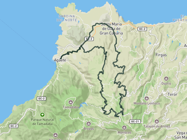 Alto de Los Moriscos ride route map