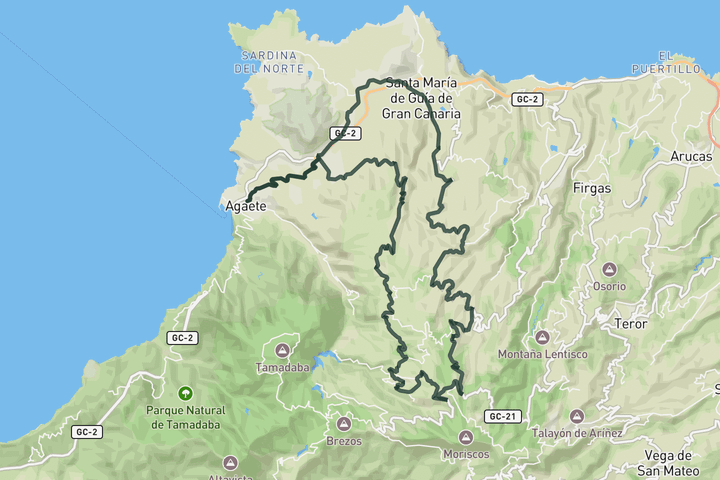 cycling map for Alto de Los Moriscos ride