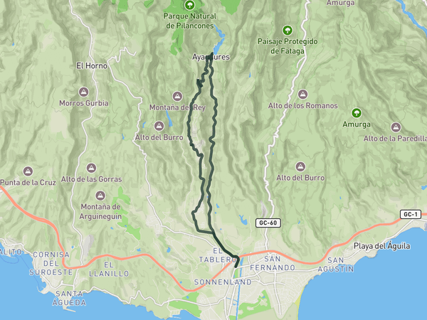 Ayagaures Dam route map