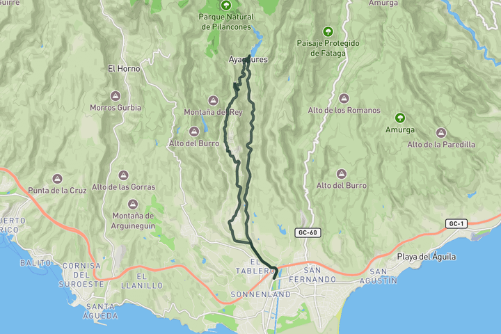 Ayagaures Dam route map