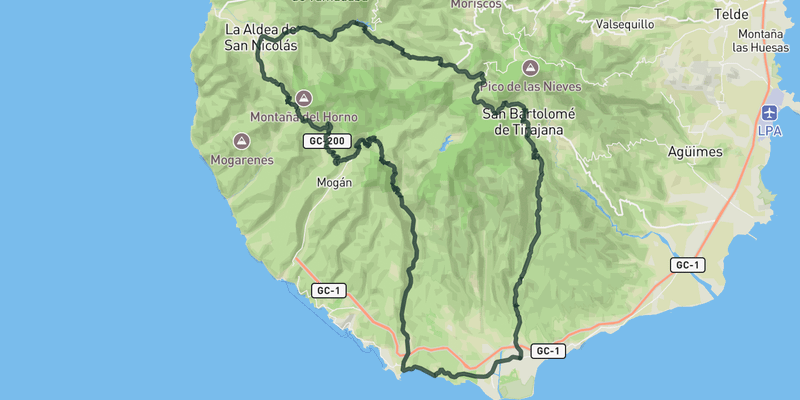 Big Epic Loop - South of Gran Canaria route preview