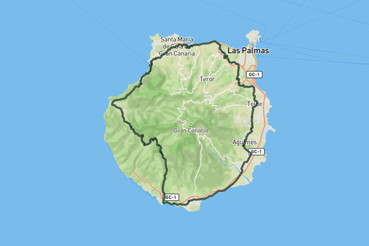 Full loop around Gran Canaria route map