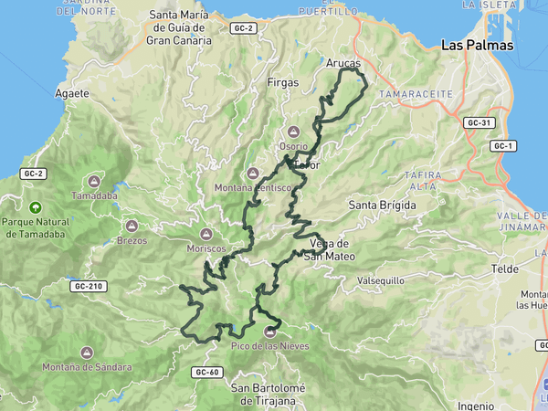 Gran Canaria’s Heartland route map