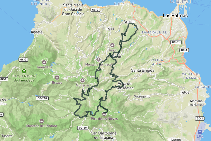 Gran Canaria’s Heartland route map