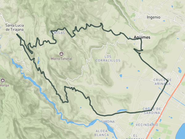 Guriete Canyon route map