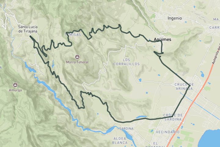 Guriete Canyon route map