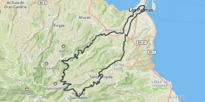 Las Palmas from Teror route preview