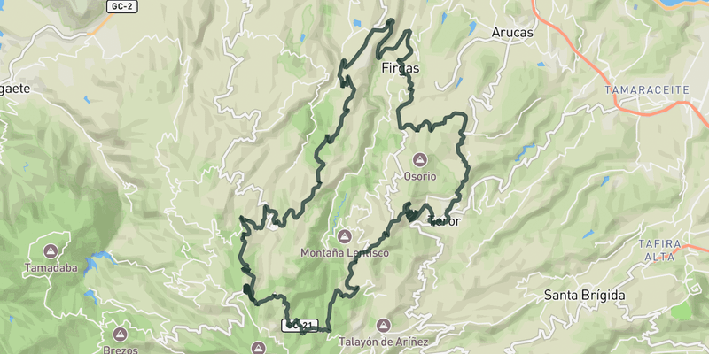 Moya and Alto de Los Moriscos from Teror route preview
