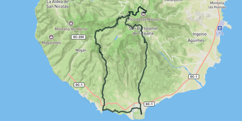 Pico de las Nieves from Maspalomas route preview