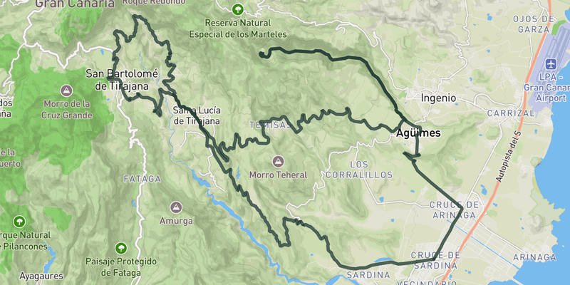 Risco Blanca and Guayadeque Gorge route preview