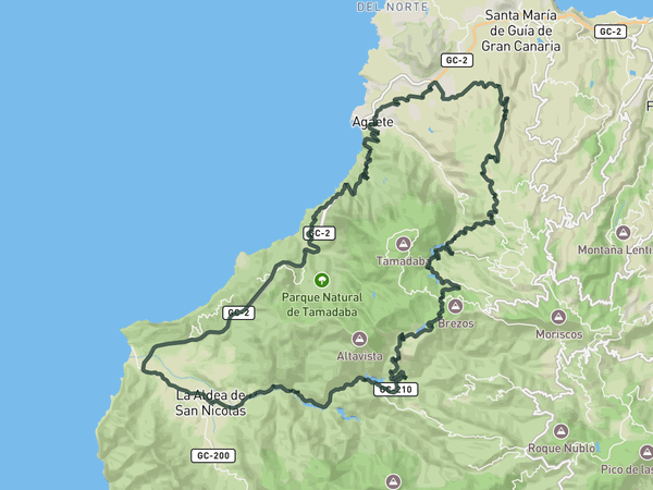 Tamada Natural Park Loop route map